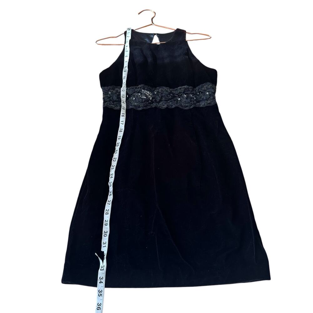 Jessica McClintock Gunne Sax Black Velvet Sequin Halter Dress 9/10 - Picture 4 of 6